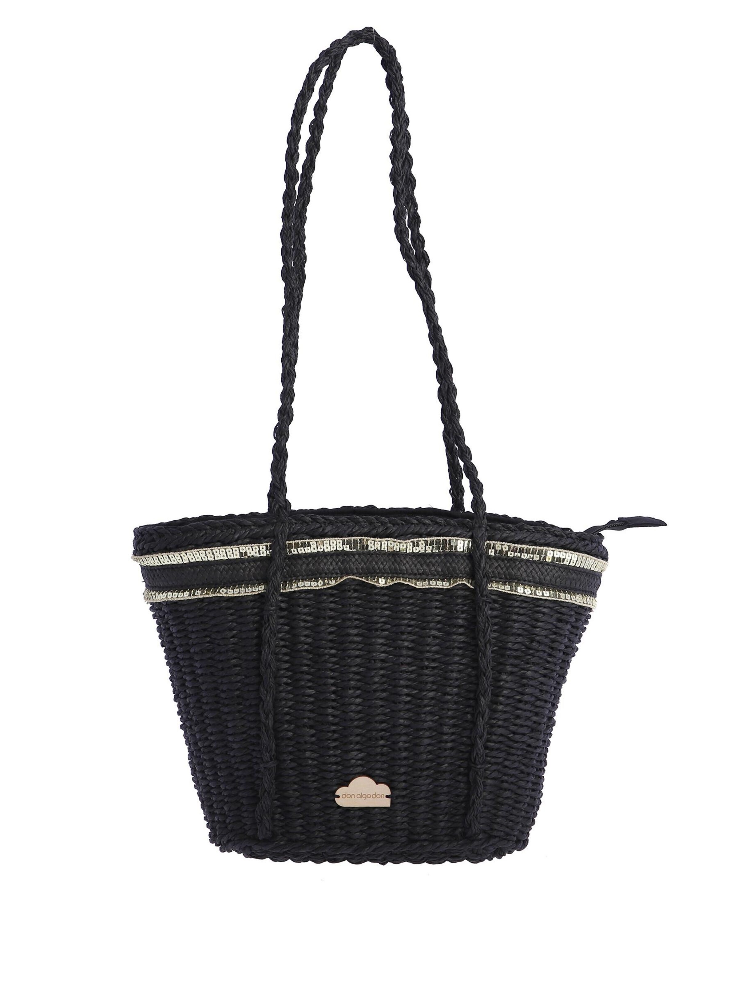 Don Algodon - Shopper 'Bolso bandolera nature para mujer DON ALGODON Shirin con cremallera' en negro: frente