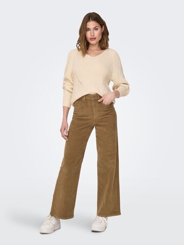 ONLY Wide leg Trousers 'Hope' in Brown