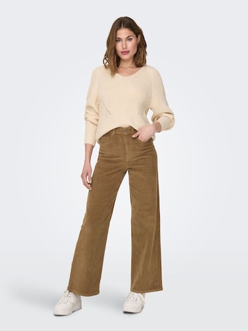 ONLY Wide leg Broek 'Hope' in Bruin