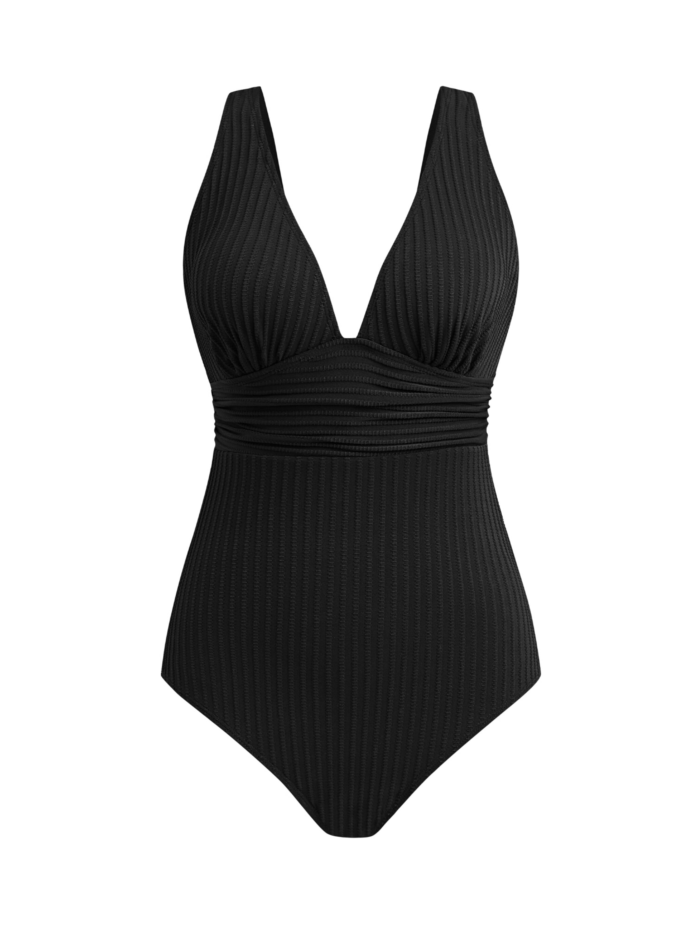 Cupshe Bralette Swimsuit in Black: front