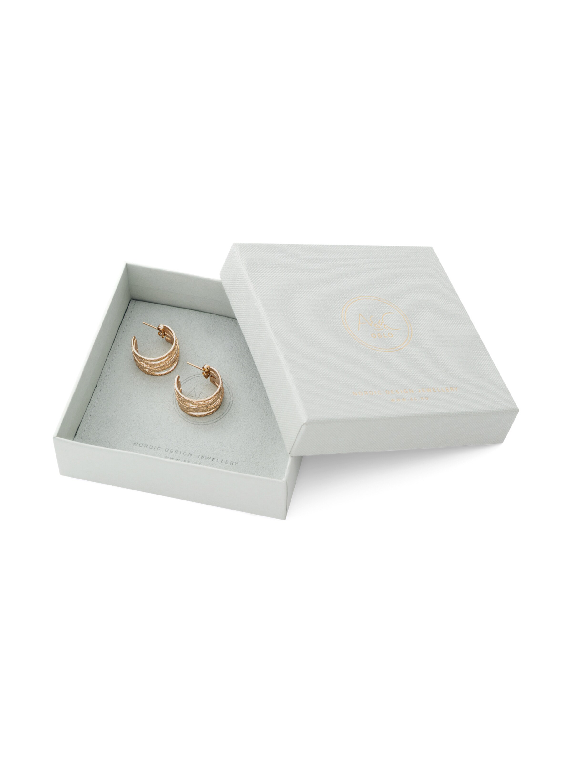 A&C Oslo – Nordic Design Jewellery Earrings 'Steel - Satin' in Gold