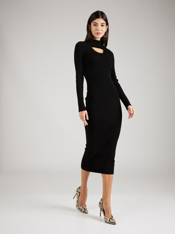 HUGO Stickad klänning 'Soritexa' i svart: framsida