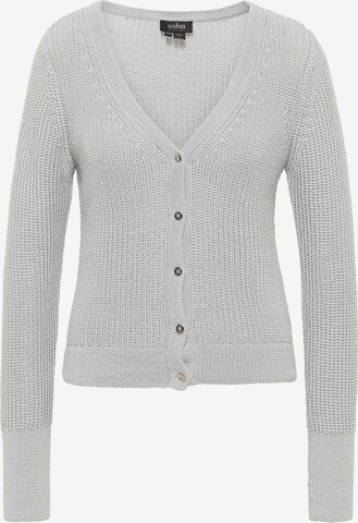 usha BLACK LABEL Knit Cardigan in Grey: front