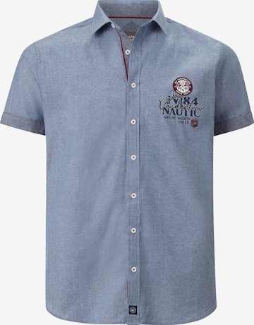 Jan Vanderstorm Comfort fit Button Up Shirt 'Sverker' in Blue