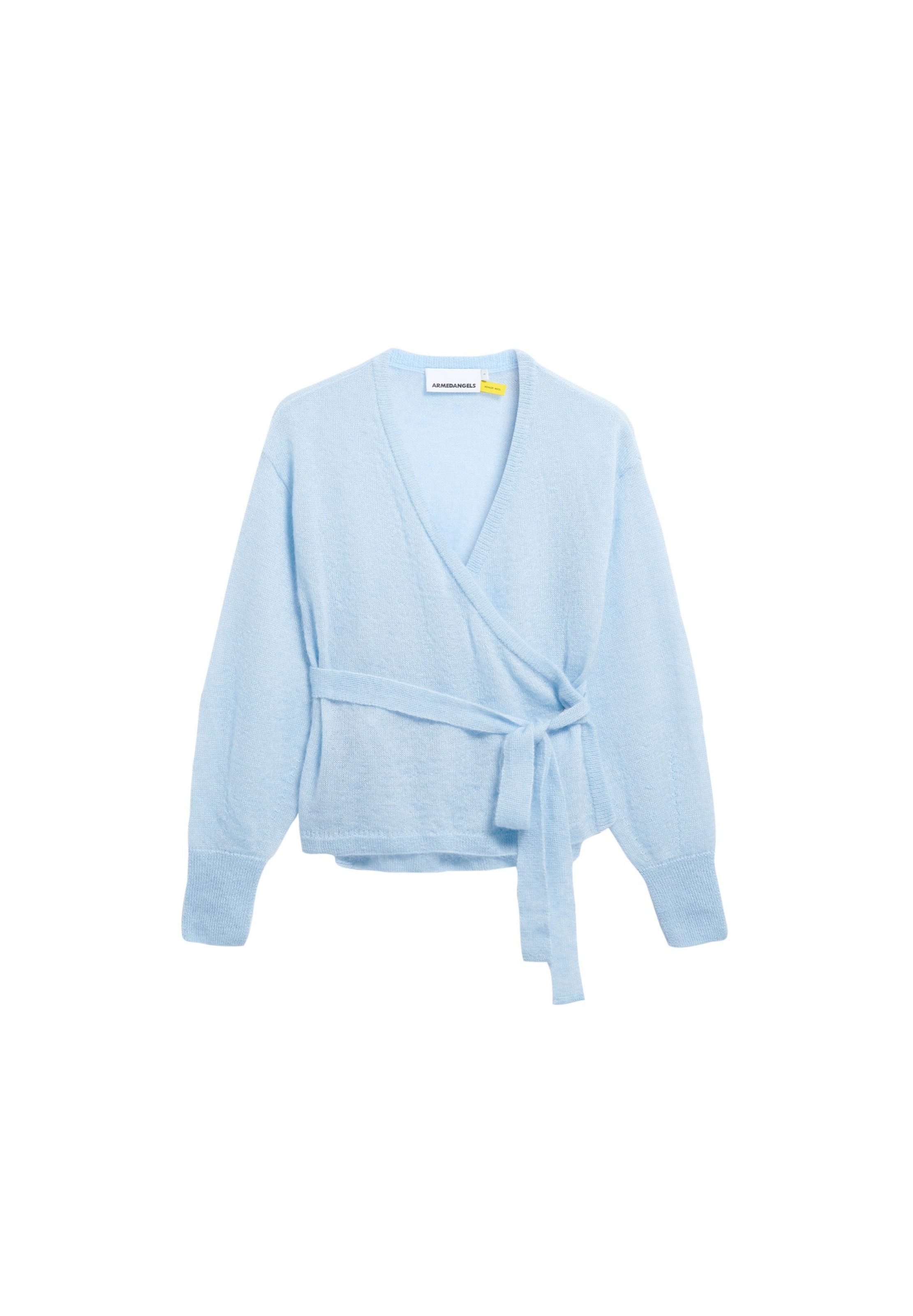 ARMEDANGELS Strickjacke MOHAIR BLEND WRAP in Blau: Vorderseite
