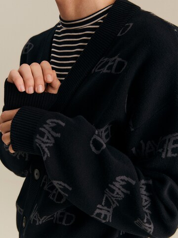 About You x Nils Kuesel Zip-Up Hoodie 'Fiete' in Black