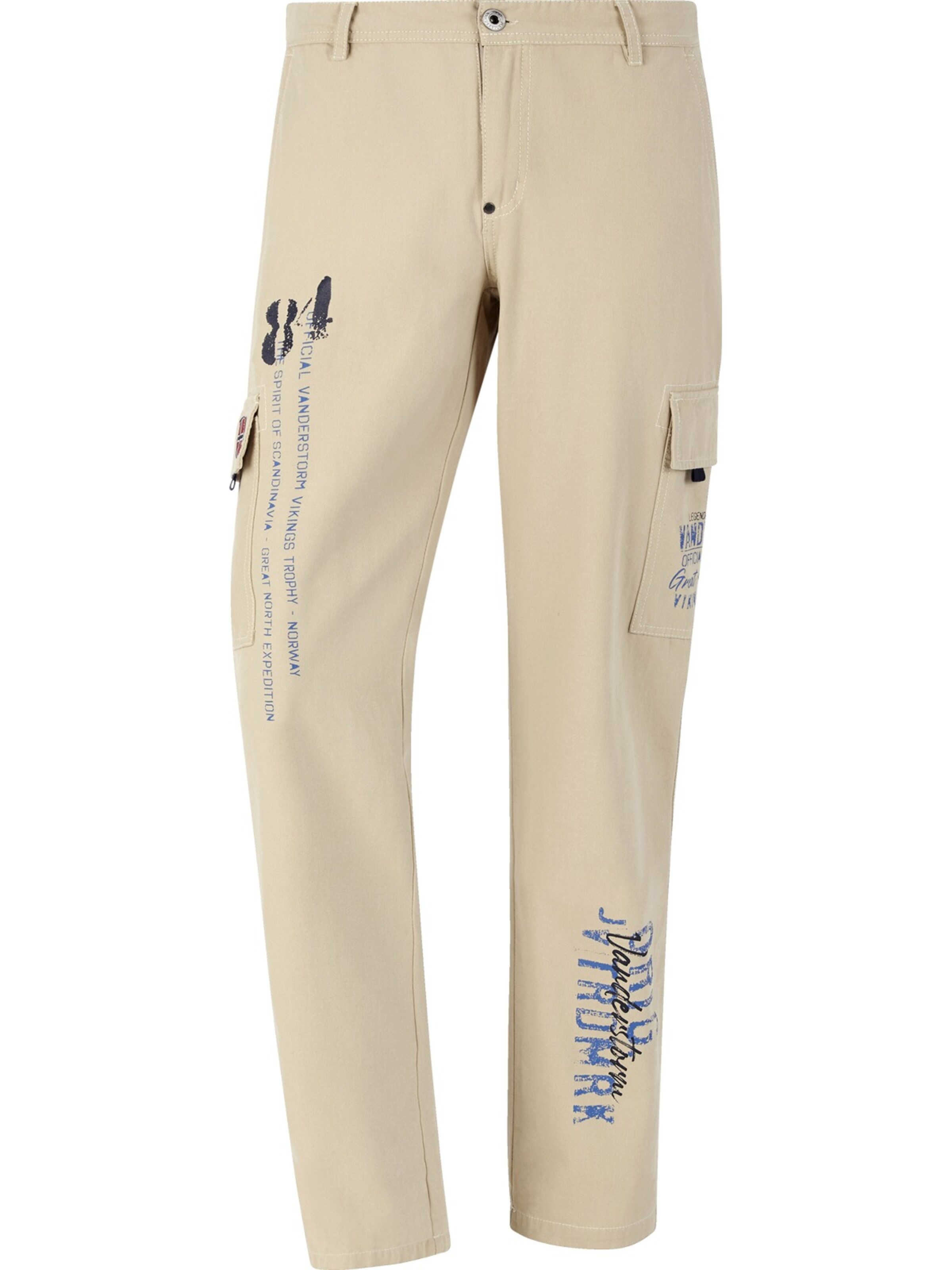 Jan Vanderstorm Regular Cargo Pants 'Macha' in Beige: front