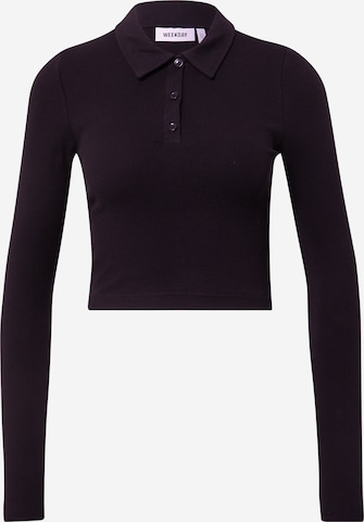 WEEKDAY Shirt 'Erin' in Zwart: voorkant