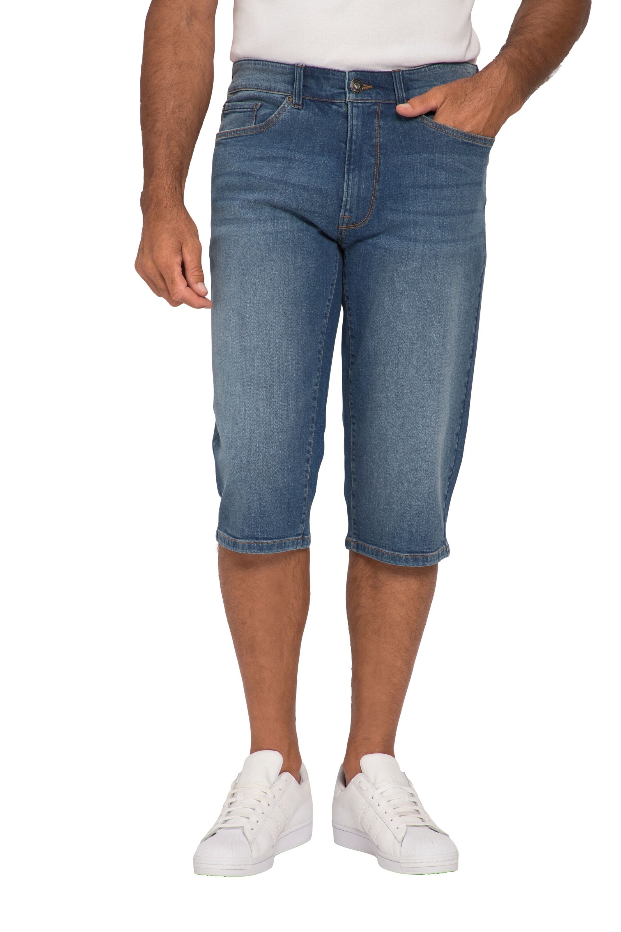 John F. Gee Tapered Jeans in Blue: front