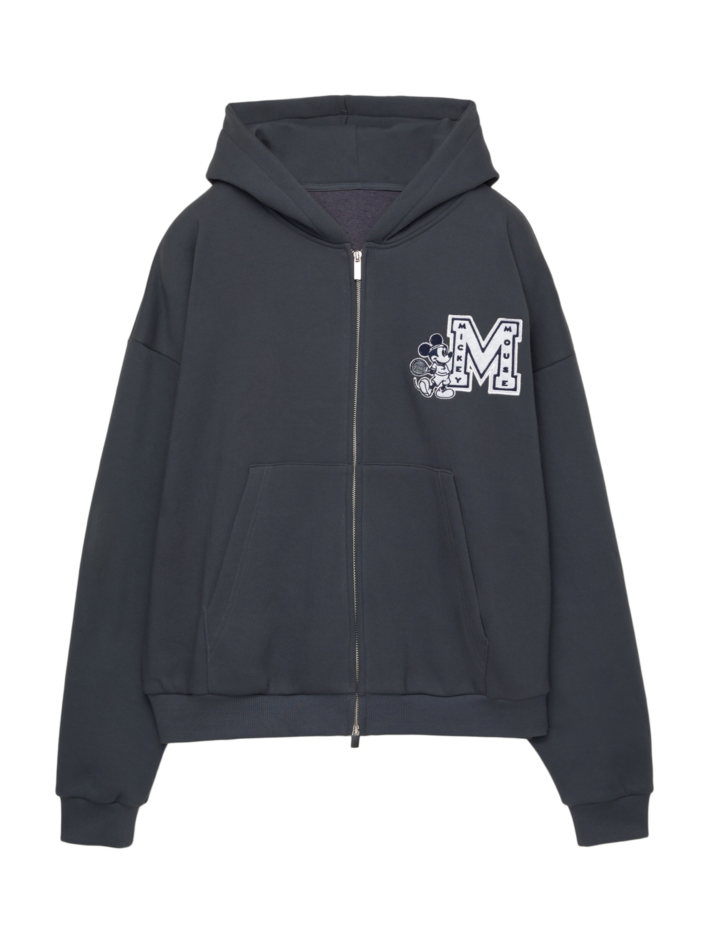 Pull&Bear Collegetakki 'Mickey Mouse' värissä harmaa: etupuoli