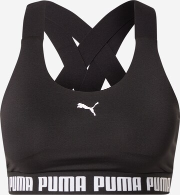 PUMA Bustier Sport bh 'Feel It' in Zwart: voorkant