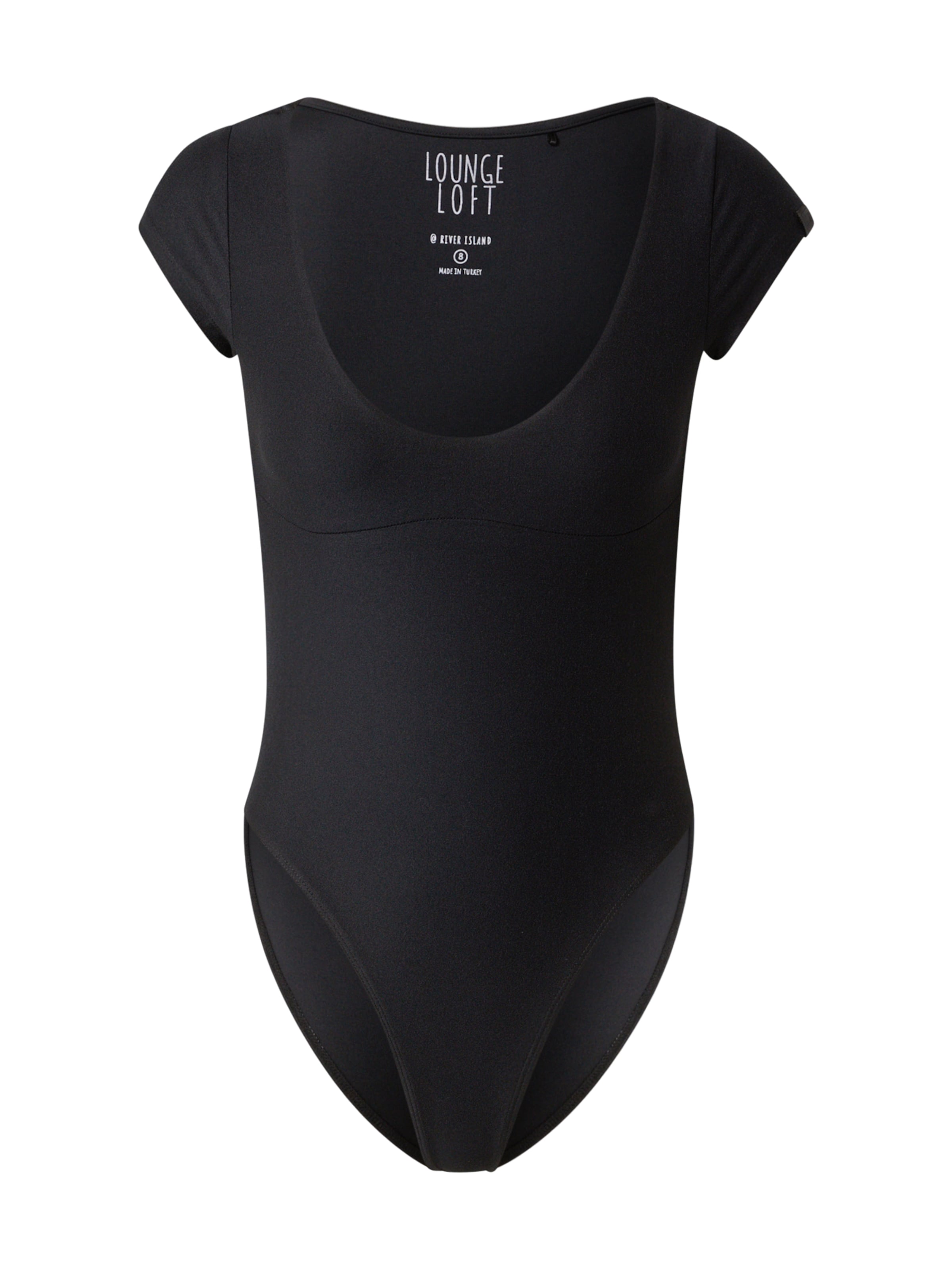 River Island Блуза боди в черно: отпред