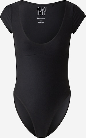 River Island Shirt bodysuit in Black: front