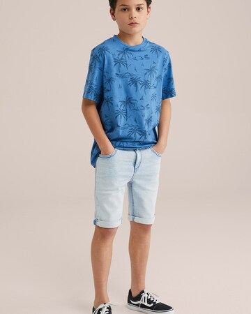 WE Fashion Слим Джинсы в Синий