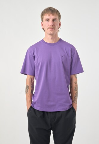 Cleptomanicx Shirt 'Boxy Tee Ligull Boxy Crop' in Purple: front