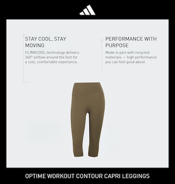 ADIDAS PERFORMANCE Skinny Sportbyxa 'Optime Workout' i grön