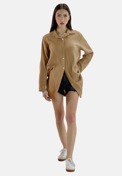 Elara Bluse in XS-XL in camel, Produktansicht