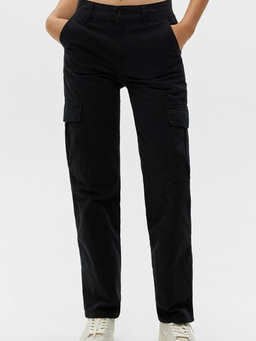 Pull&Bear Regular Jeans in Black: front