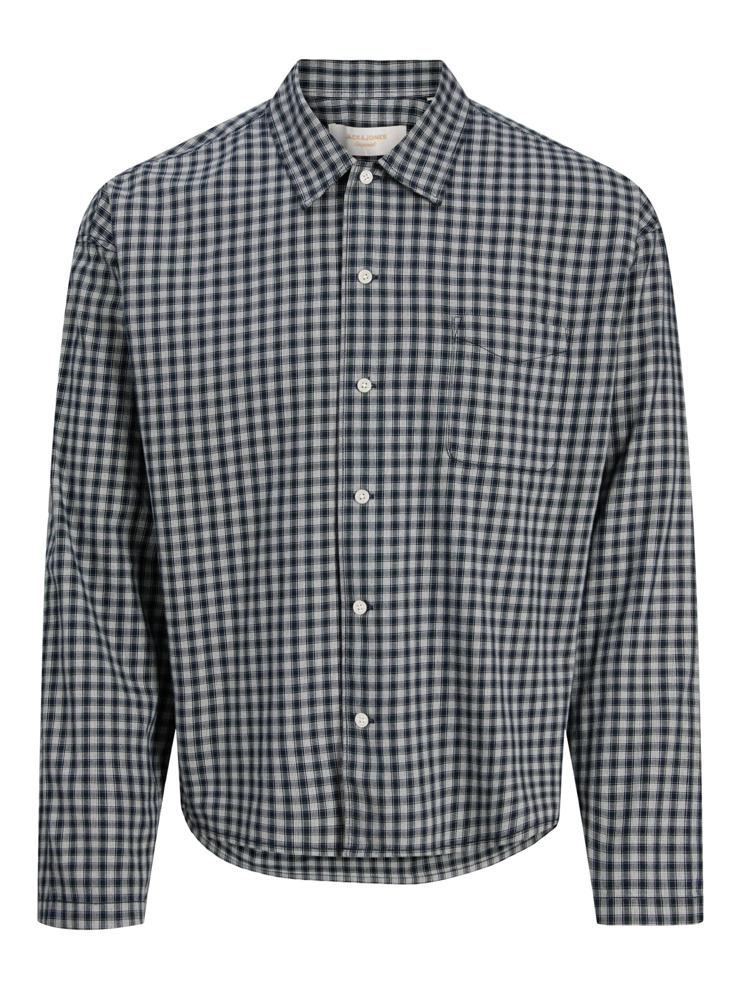 JACK & JONES Hemd 'JJAustin' in S in blau / weiß, Produktansicht
