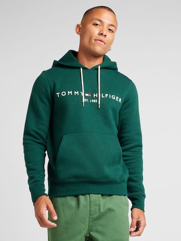 TOMMY HILFIGER Klasický střih Mikina – zelená: přední strana