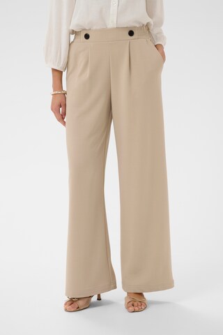 Kaffe Loosefit Kalhoty se sklady v pase 'KAphoebe' – béžová: přední strana