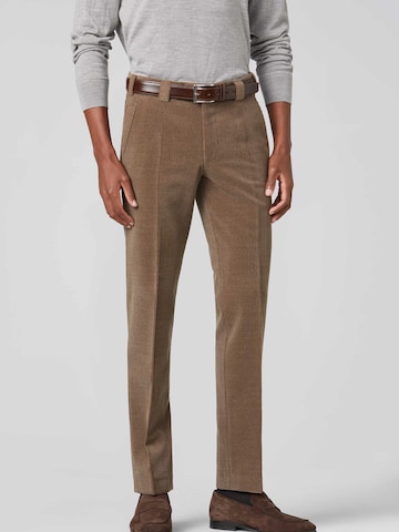 MEYER Regular Chino Pants 'Trevira' in Brown: front