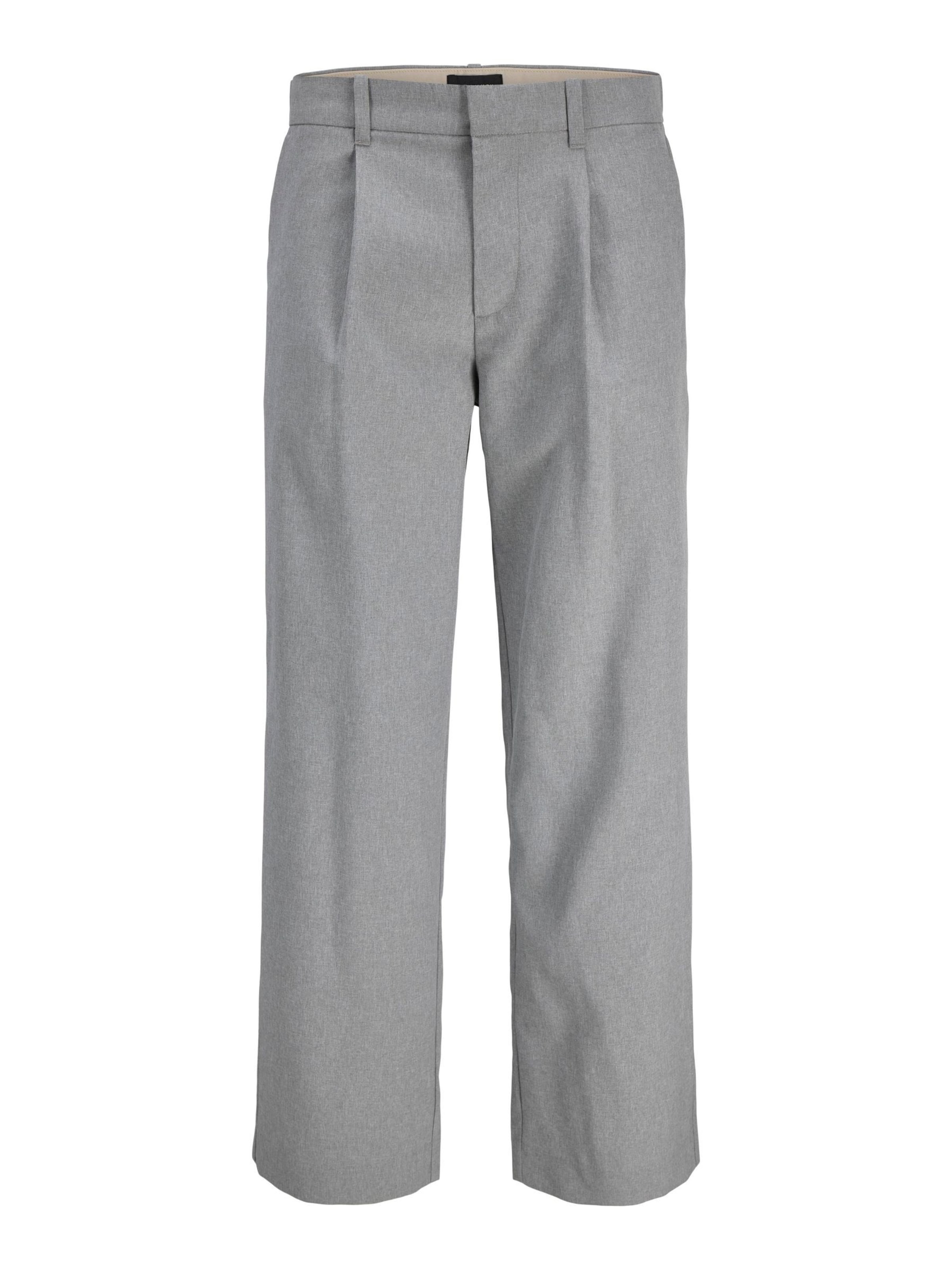 aprel Wide leg Chino trousers in Grey: front