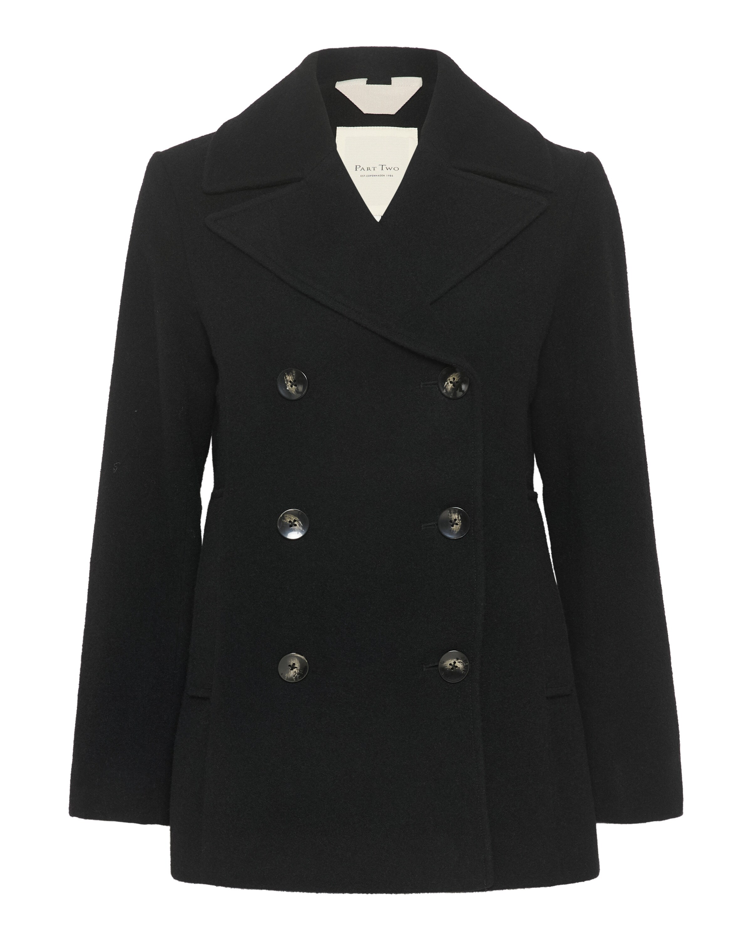 Part Two Tussenmantel in Zwart: voorkant