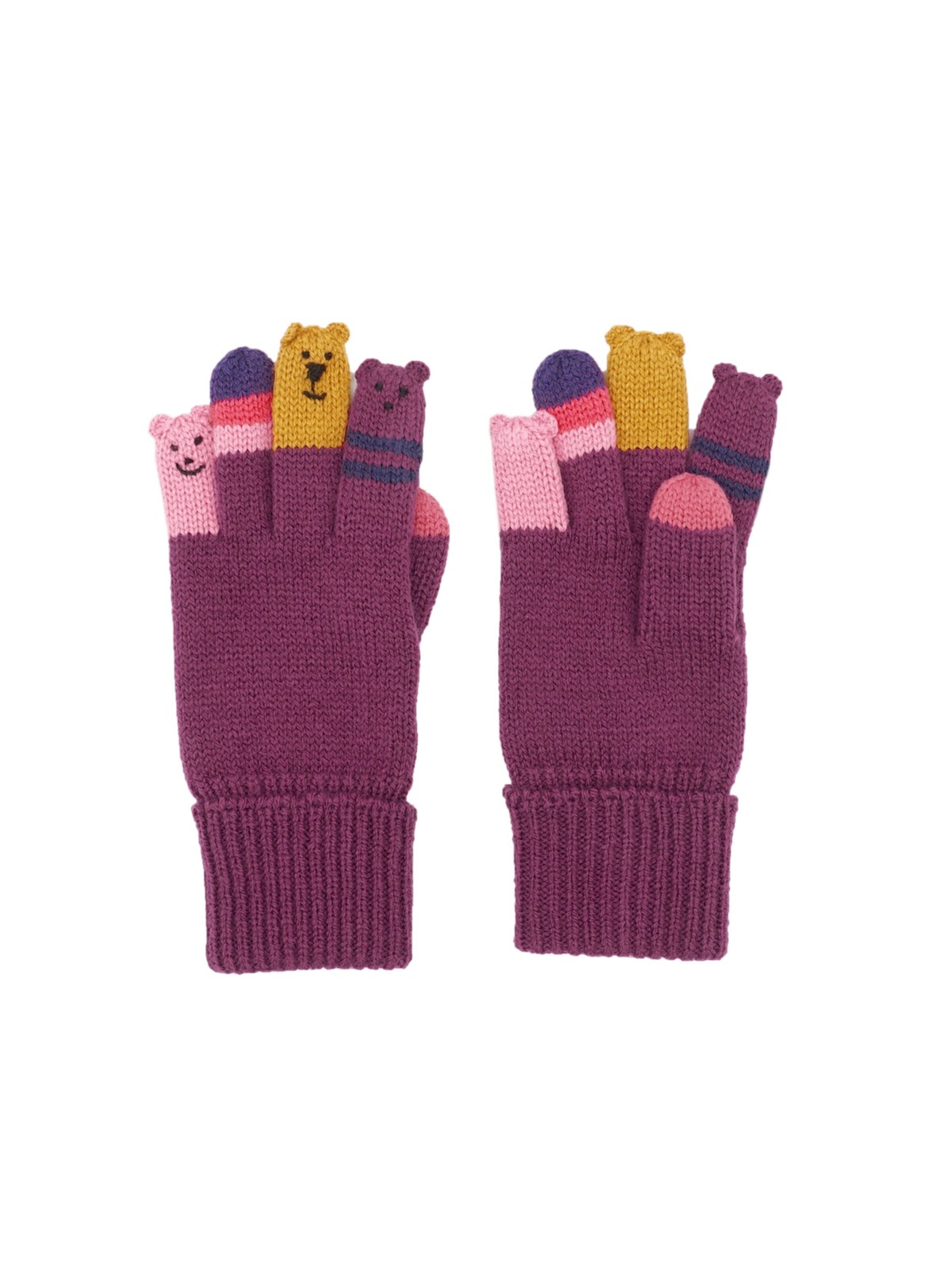 MAXIMO Handschuhe 'Mini-Fingerhandschuhe Tiergesicht'‌ in Lila: Vorderseite