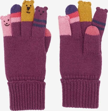 MAXIMO Handschuhe 'Mini-Fingerhandschuhe Tiergesicht' in Lila: Vorderseite