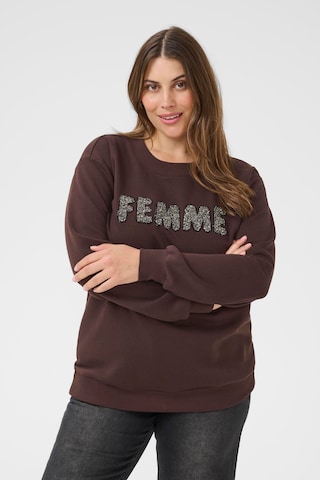 KAFFE CURVE Sweater 'KCelise' in Brown: front