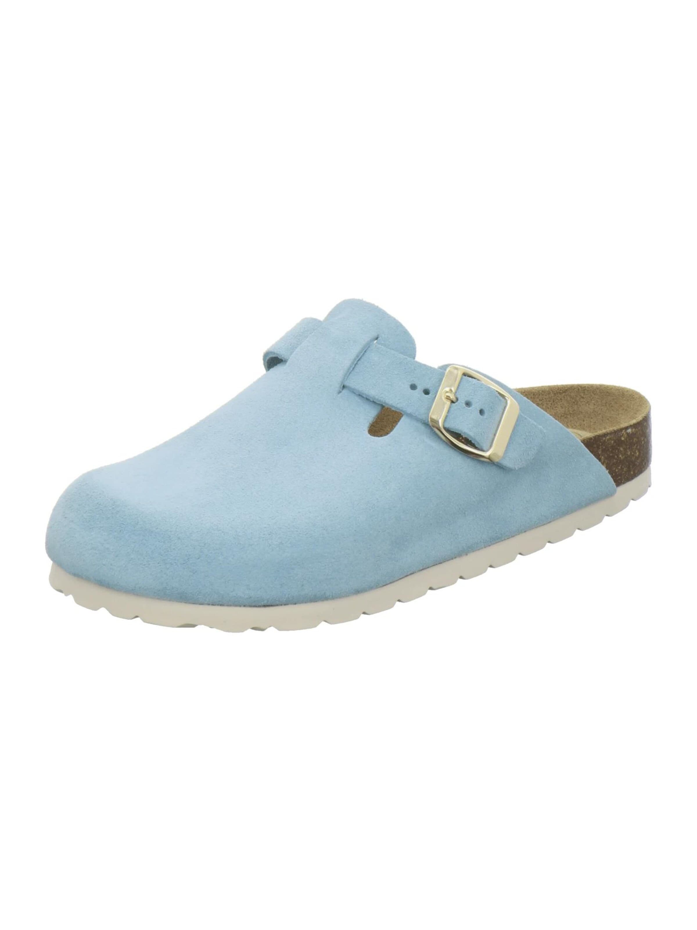Sabots 'Clogs Damen hellblau Veloursleder' AFS-Schuhe en bleu : devant
