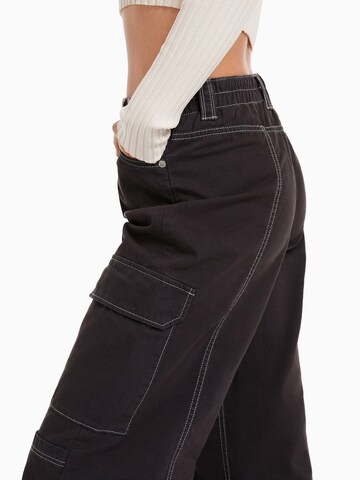 Wide leg Pantaloni de la Bershka pe gri