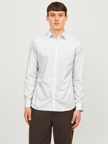 JACK & JONES Slim fit Overhemd 'JJJoe' in Wit: voorkant