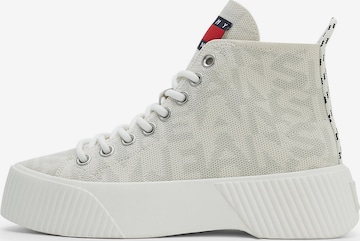 Tommy Jeans High-Top Sneakers in Beige: front