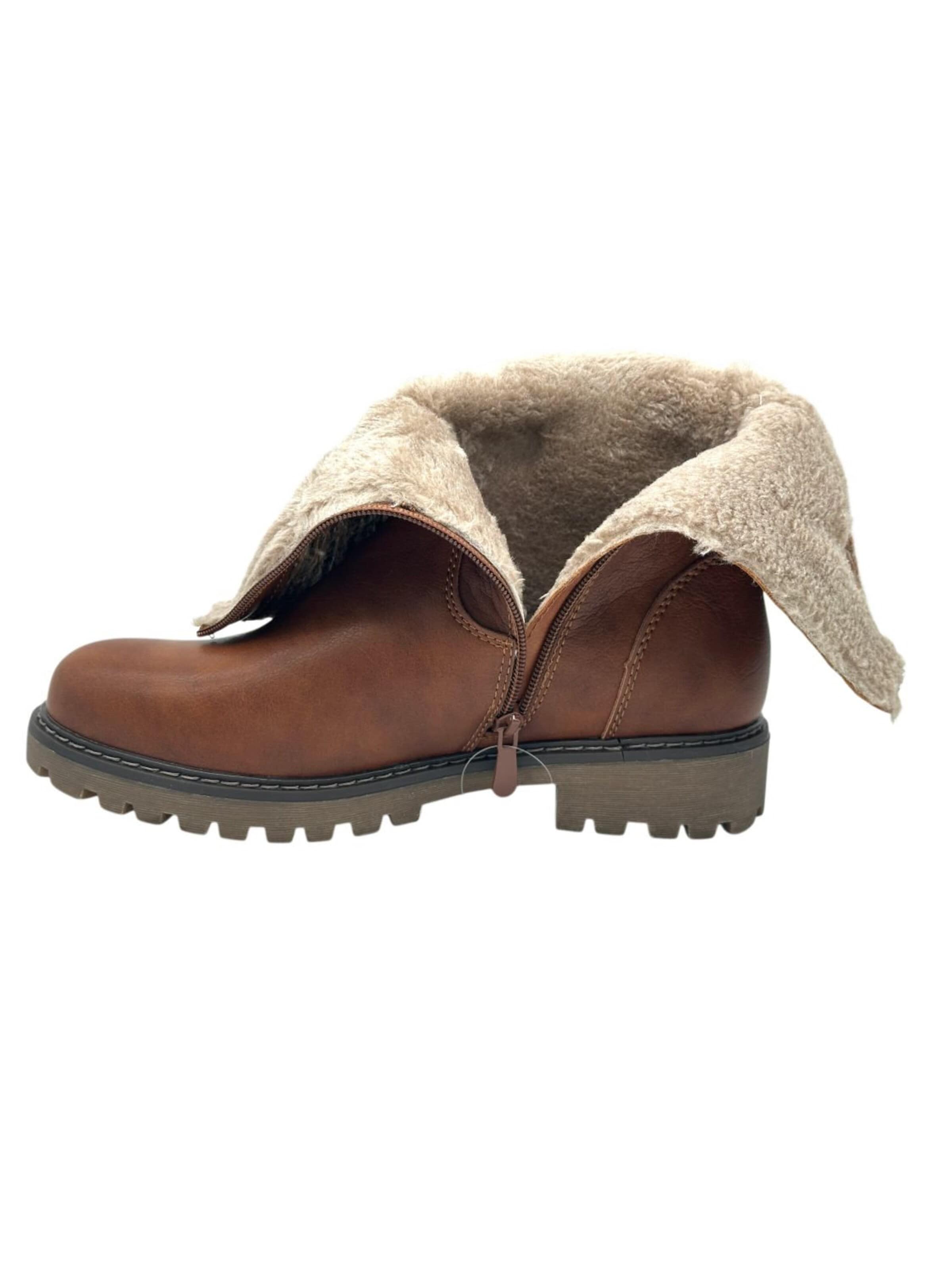 Nowaland Booties 'Damen gefütterte Winterstiefeletten' in Brown