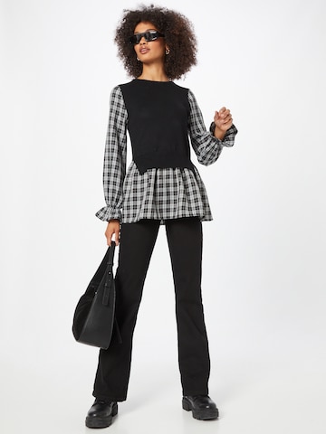 NEW LOOK Bluza 'CHECK' | črna barva