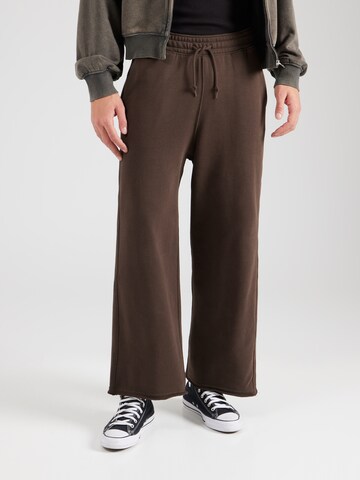 Loosefit Pantalon 'Astro' WEEKDAY en marron : devant