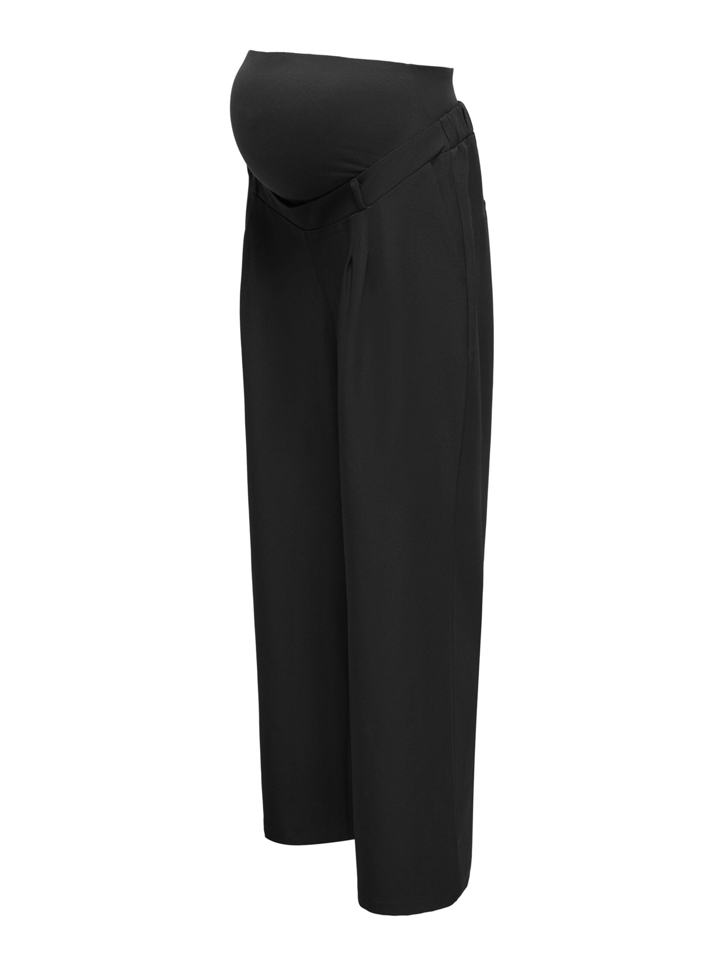 Only Maternity Широкий Брюки со складками 'OLMPLEAT VERO' в Черный: спереди