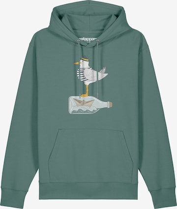 Watapparel Sweatshirt ' Möwe mit Hut ' in Groen: voorkant
