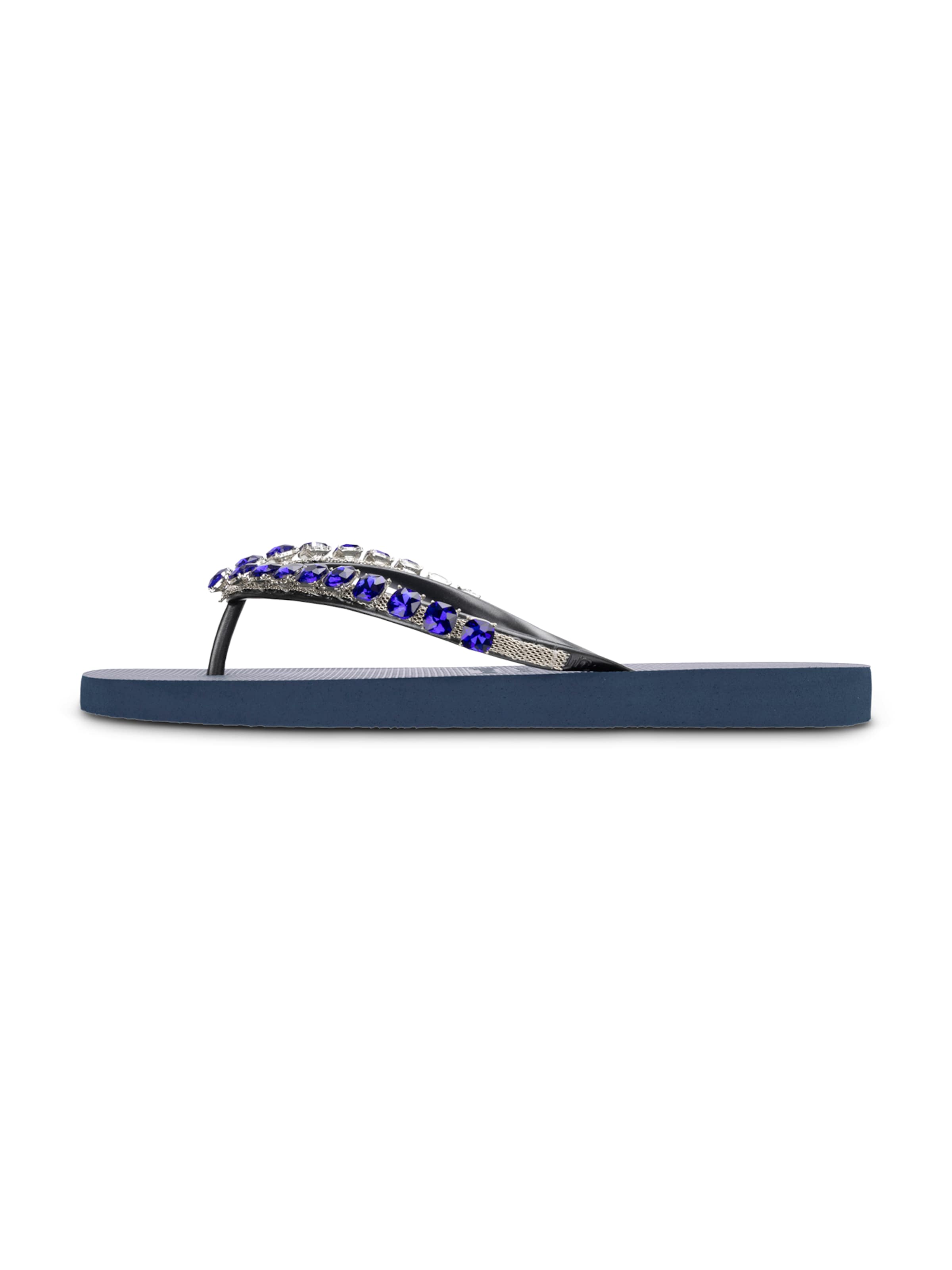 Uzurii Luxury Footwear T-Bar Sandals 'Sarah' in Blue: front