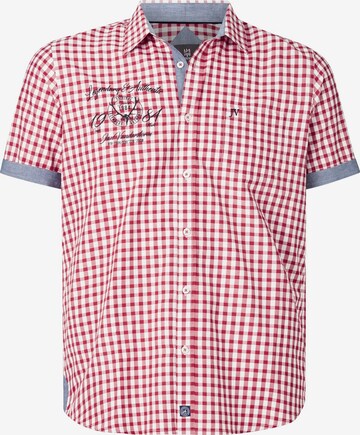 Jan Vanderstorm Comfort fit Button Up Shirt ' Kjettil ' in Red: front