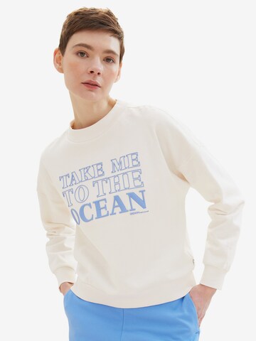 TOM TAILOR DENIM Sweatshirt in Wit