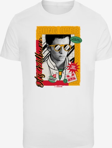 F4NT4STIC Shirt 'Sex Education Otis Hung Over Collage Netflix TV Series' in White: front