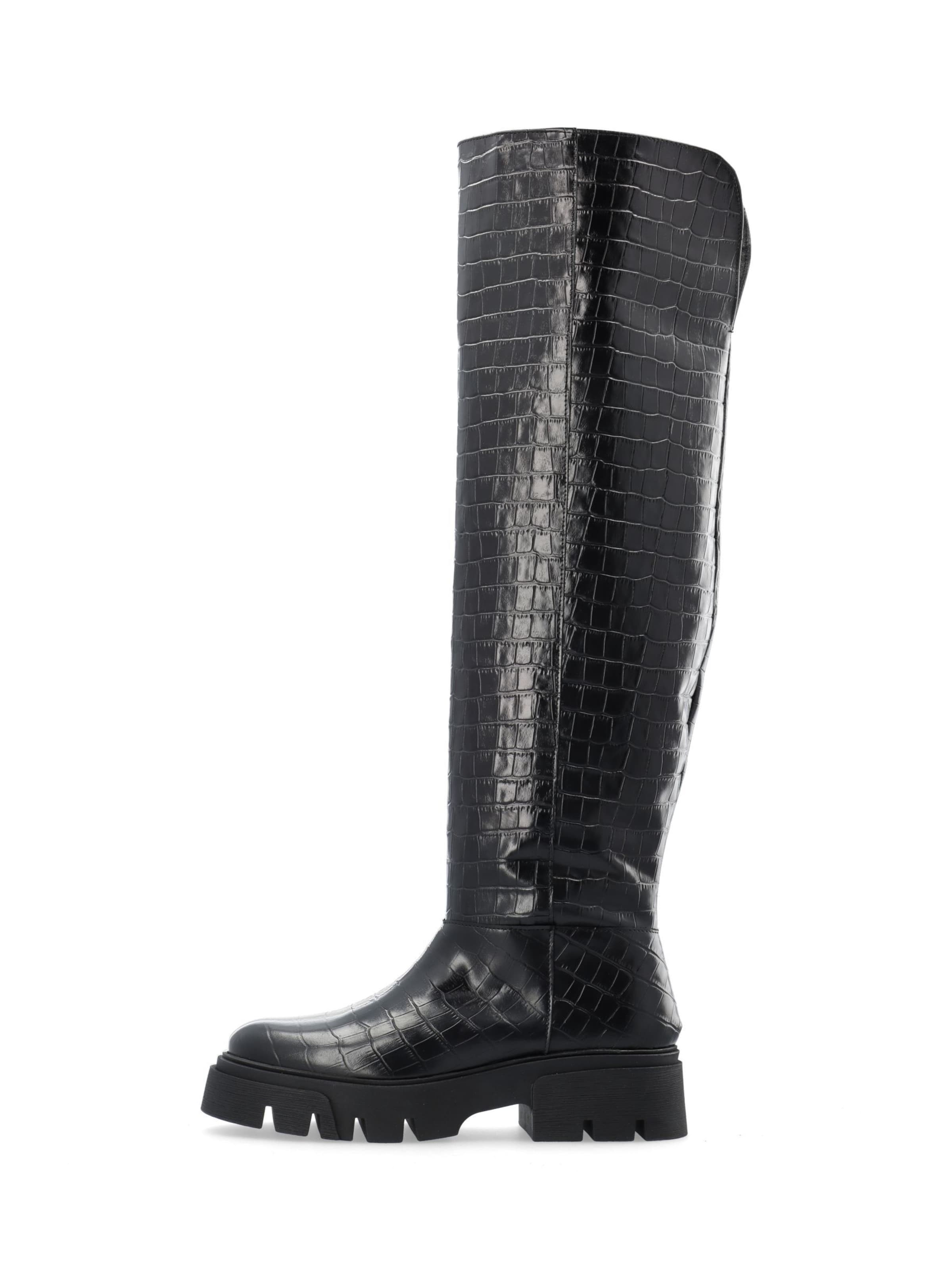 Bianco - Botas sobre la rodilla 'KALL' en negro: frente