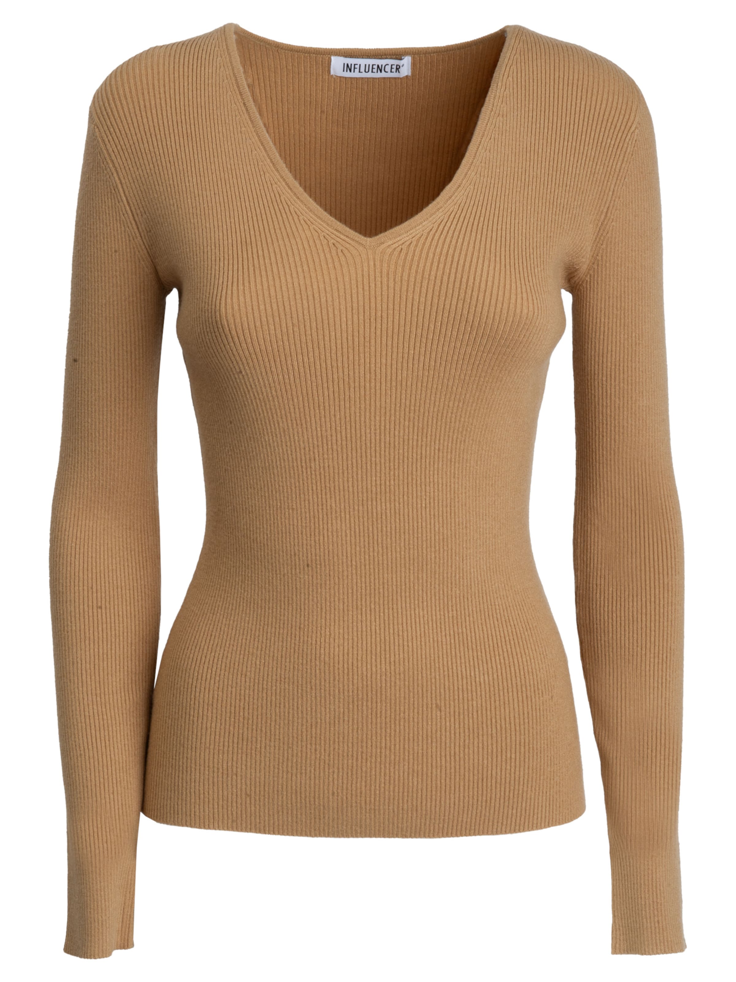 Pullover di Influencer in marrone: frontale