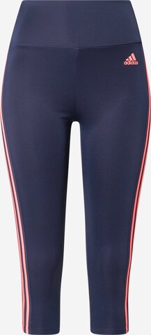 Pantalon de sport 'Designed To Move High-Rise 3-Stripes 3/4' ADIDAS SPORTSWEAR en bleu : devant