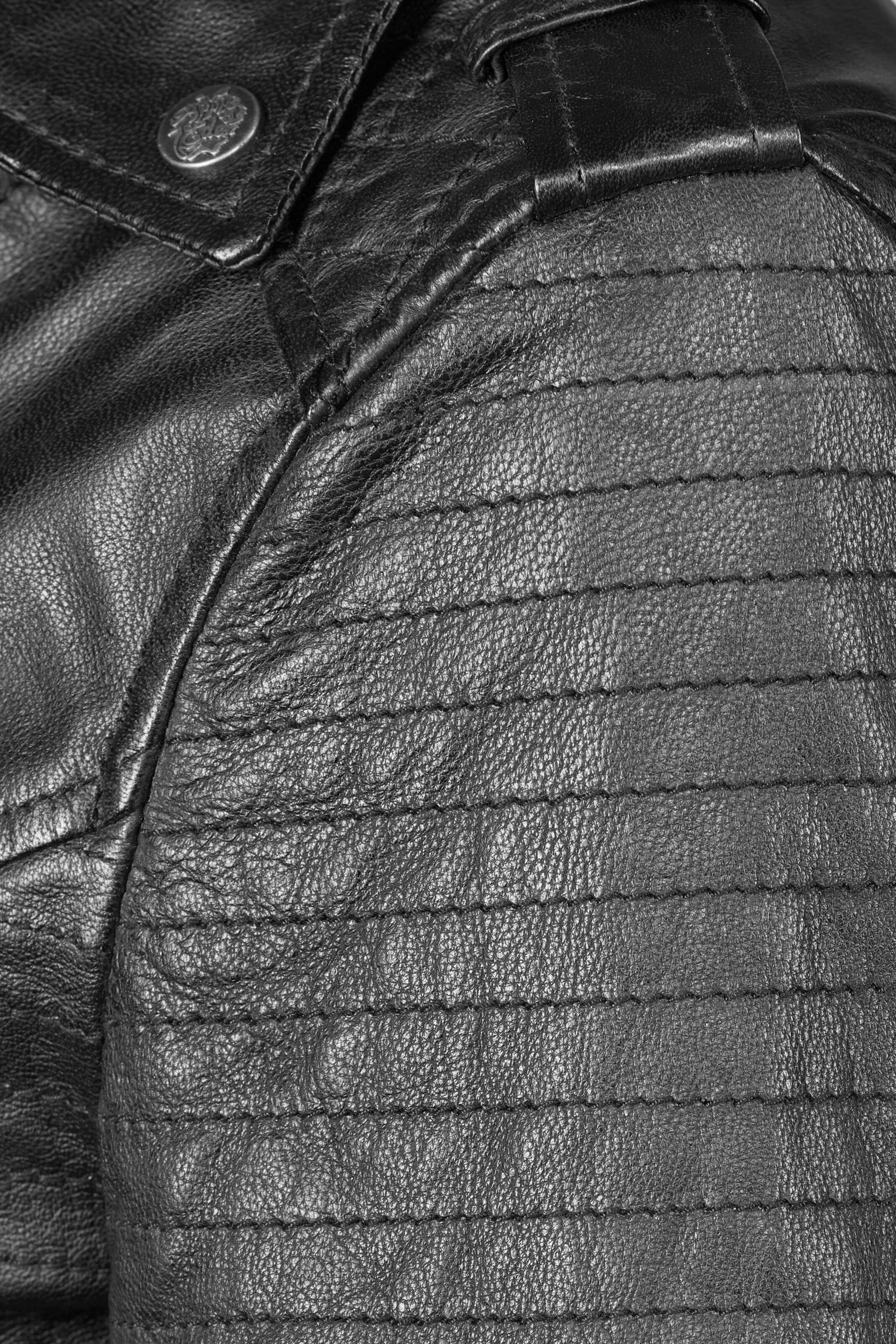 Apple of Eden Lederjacke AOE-132 in Schwarz