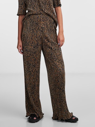 PIECES Wide leg Broek 'JOHANNE' in Bruin