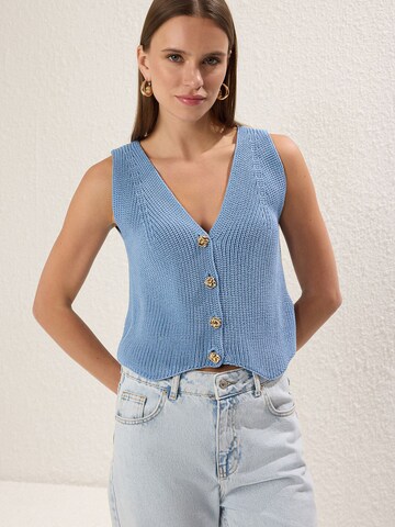 Trendyol Knitted Vest in Blue: front